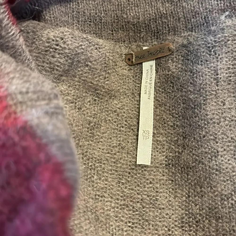 Free People super soft alpaca blend Lulu Rugby cowl neck slouch stripe sweater